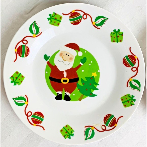 Set of 4 Gingerbread Lane Holiday Collection Dessert Appetizer Santa 7"  Plates - Picture 2 of 5